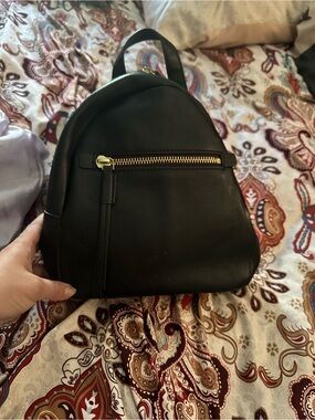 Fossil Black Leather Mini Backpack - Classic Everyday Bag